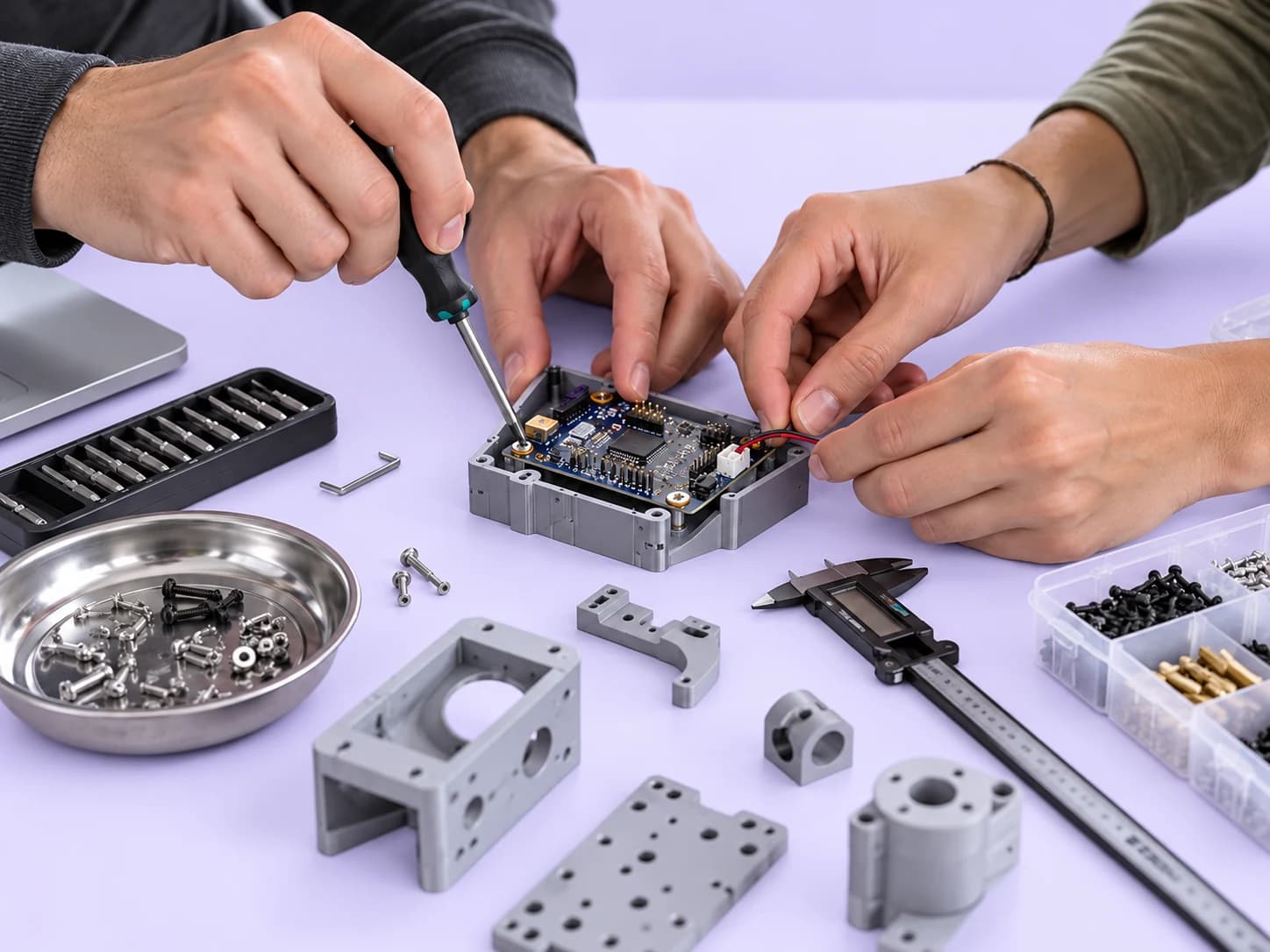 Illustrative hands-on electronics assembly workshop